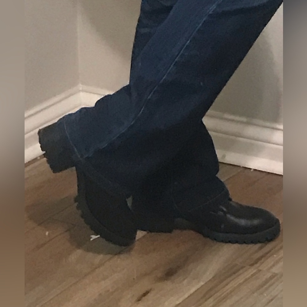 Black combat boots